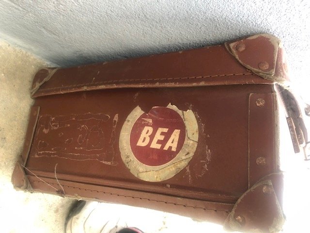 valise en carton vintage années 50