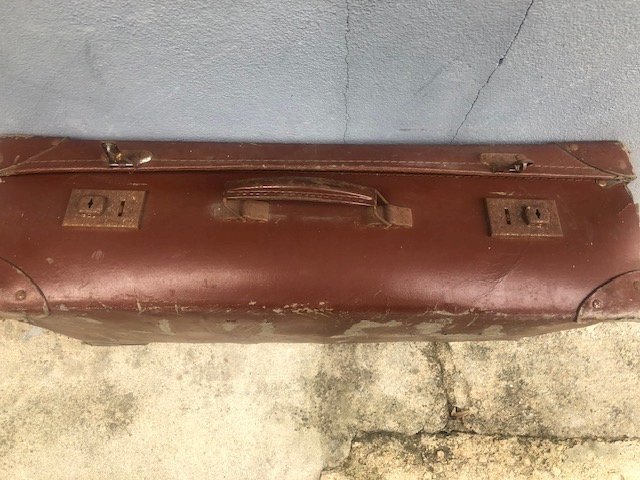 valise en carton vintage années 50