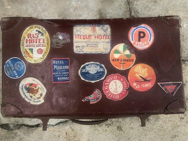 valise en carton vintage années 50