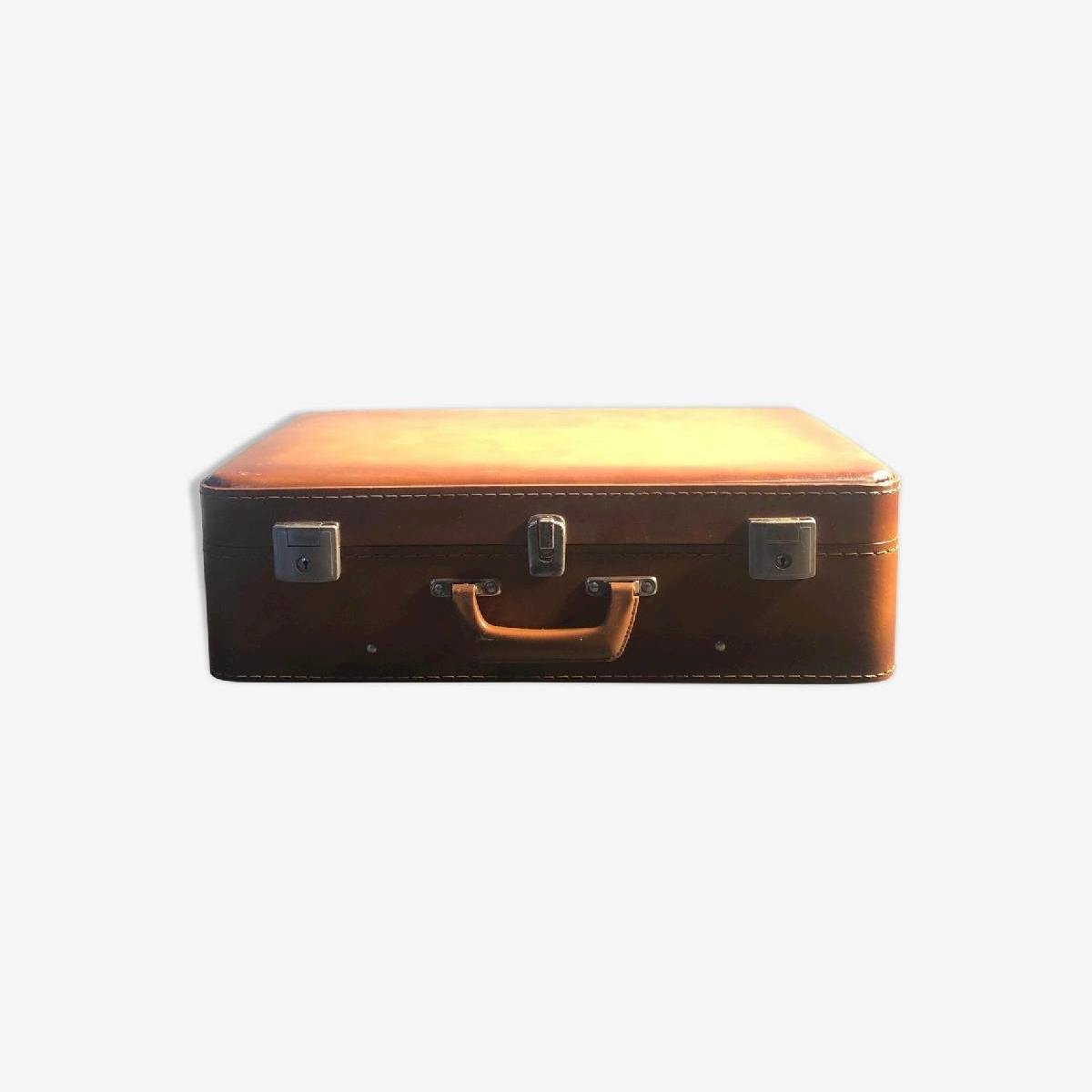Acheter Valise carton Rouge fenêtre PVC poignée simili cuir cadeau M