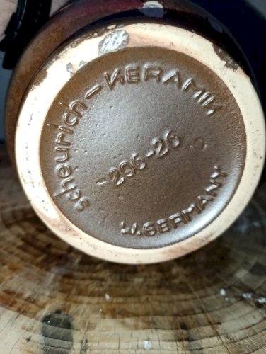 vase à decor floral keramik west germany en bon etat