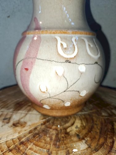 vase à decor floral keramik west germany en bon etat