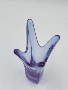 Vase à Doigts Vintage Murano Cristal Parme