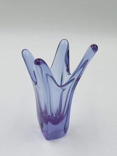 Vase à Doigts Vintage Murano Cristal Parme