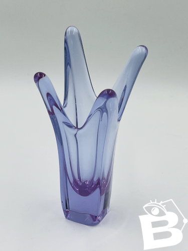 Vase à Doigts Vintage Murano Cristal Parme