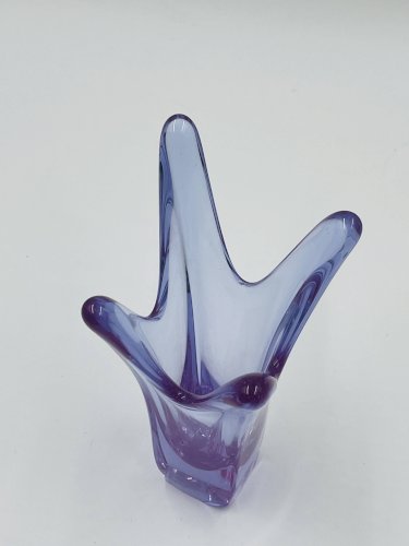 Vase à Doigts Vintage Murano Cristal Parme