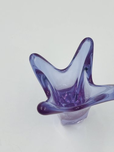 Vase à Doigts Vintage Murano Cristal Parme