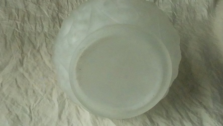 VASE A JACINTHE EN VERRE GIVRE EPOQUE ART NOUVEAU DEBUT 20 EME** N3