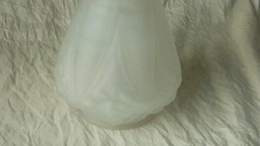 VASE A JACINTHE EN VERRE GIVRE EPOQUE ART NOUVEAU DEBUT 20 EME** N3