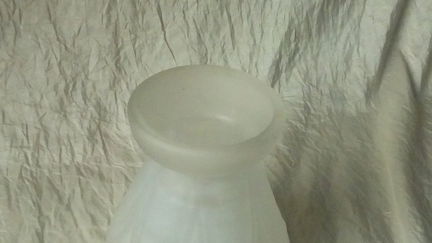 VASE A JACINTHE EN VERRE GIVRE EPOQUE ART NOUVEAU DEBUT 20 EME** N3