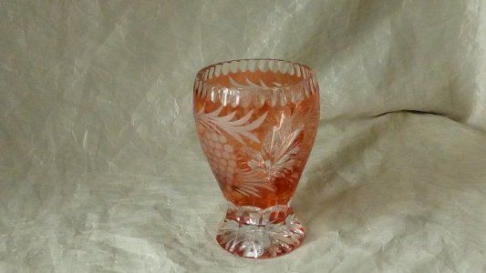 BOHEMIAN CRYSTAL VIOLETTE VASE CUT CRYSTAL SIZE