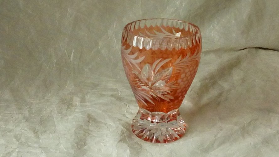 VASE A VIOLETTE EN CRISTAL DE BOHEME CRISTAL TAILLE TAILLE **