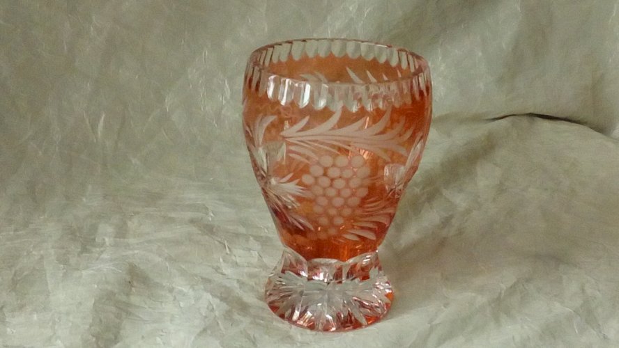 VASE A VIOLETTE EN CRISTAL DE BOHEME CRISTAL TAILLE TAILLE **