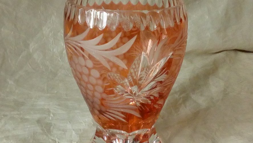 VASE A VIOLETTE EN CRISTAL DE BOHEME CRISTAL TAILLE TAILLE **