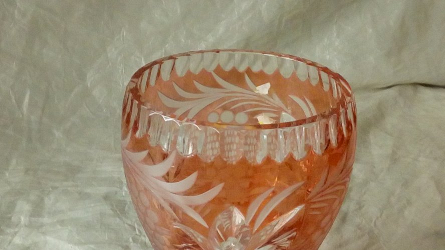 VASE A VIOLETTE EN CRISTAL DE BOHEME CRISTAL TAILLE TAILLE **