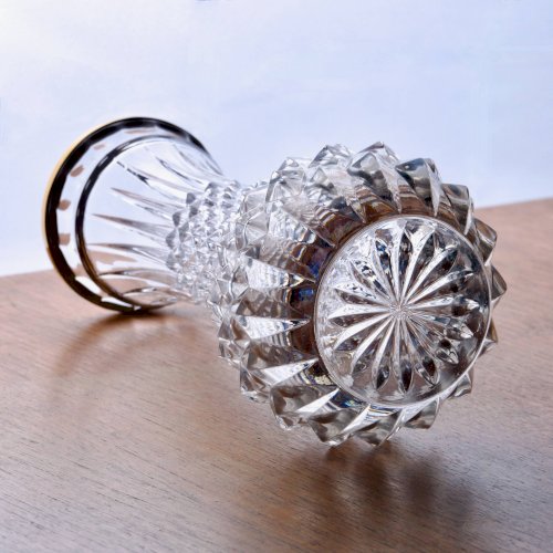 Vase ancien en cristal et or 24 carats maison WMF