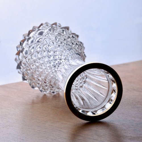 Vase ancien en cristal et or 24 carats maison WMF