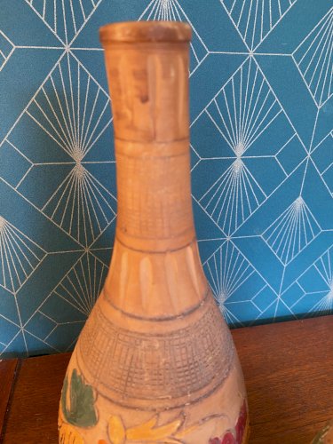Vase ancien en terre cuite émaillée, école Italienne Romacréa, 1950. La paire.