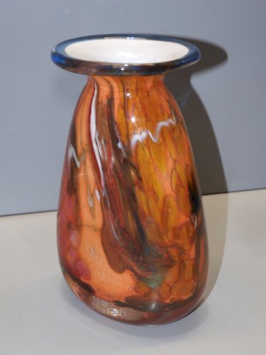 -VASE ANCIEN PATE DE VERRE Signé D BAROY VINTAGE COLLECTION DECO VITRINE   D
