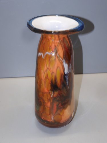 -VASE ANCIEN PATE DE VERRE Signé D BAROY VINTAGE COLLECTION DECO VITRINE   D
