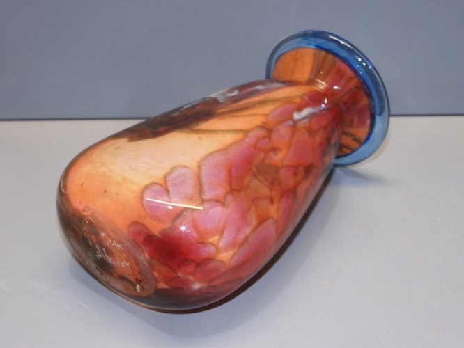 -VASE ANCIEN PATE DE VERRE Signé D BAROY VINTAGE COLLECTION DECO VITRINE   D