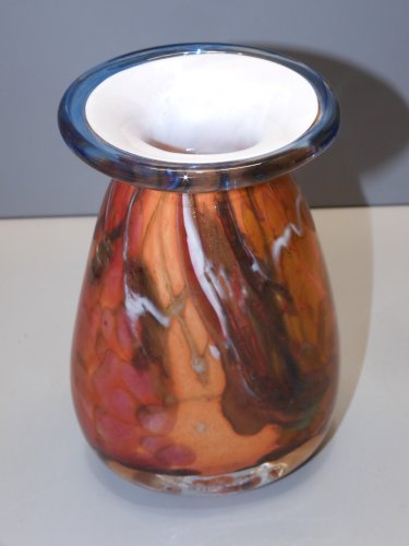 -VASE ANCIEN PATE DE VERRE Signé D BAROY VINTAGE COLLECTION DECO VITRINE   D