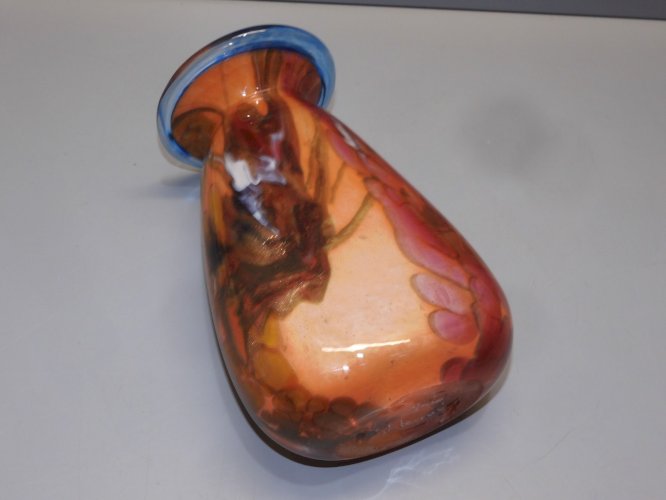 -VASE ANCIEN PATE DE VERRE Signé D BAROY VINTAGE COLLECTION DECO VITRINE   D