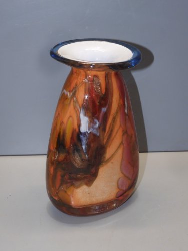 -VASE ANCIEN PATE DE VERRE Signé D BAROY VINTAGE COLLECTION DECO VITRINE   D