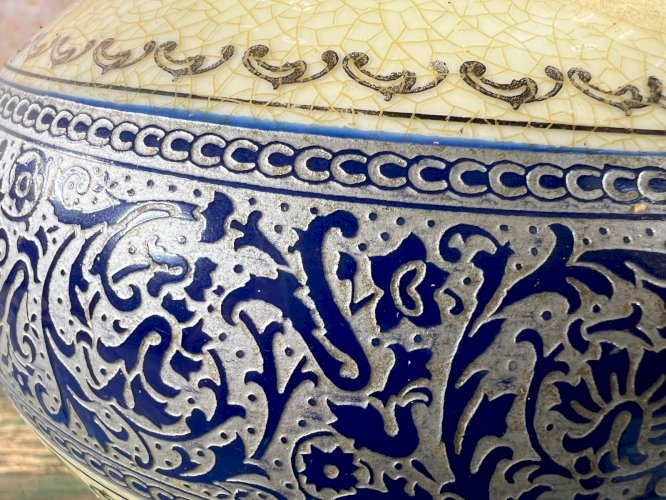Vase ancien Thomas Bavaria Rosenthal – Brokat DRP 655505 – Céramique craquelée