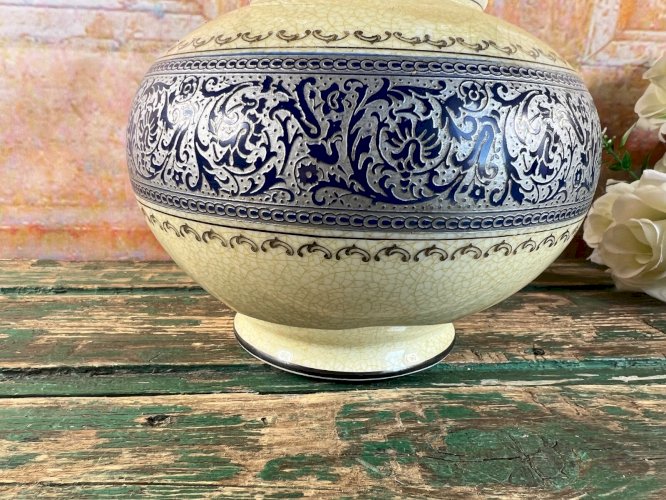 Vase ancien Thomas Bavaria Rosenthal – Brokat DRP 655505 – Céramique craquelée