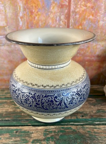 Vase ancien Thomas Bavaria Rosenthal – Brokat DRP 655505 – Céramique craquelée