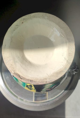 Vase Art Déco en céramique à glaçures flammées