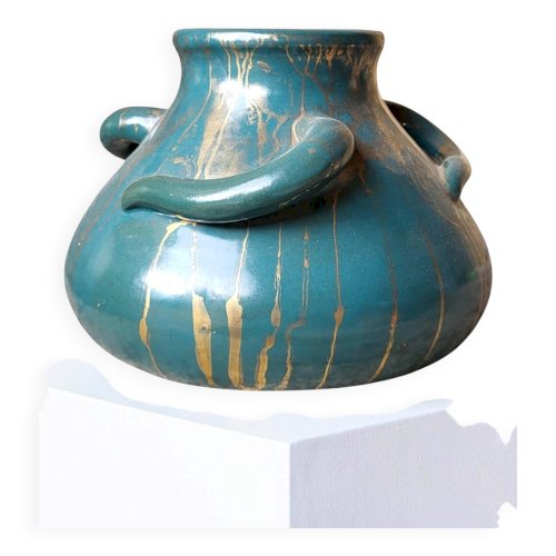 Vase Art déco en Grès par Léon Pointu, 1920s