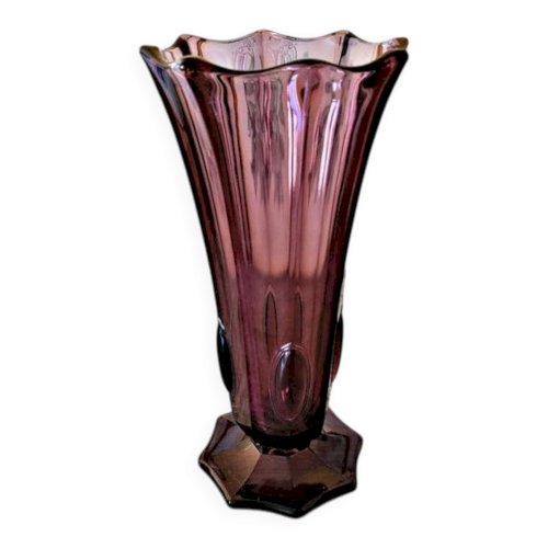 Vase art déco Val Saint Lambert Luxval attribué à Charles Graffart