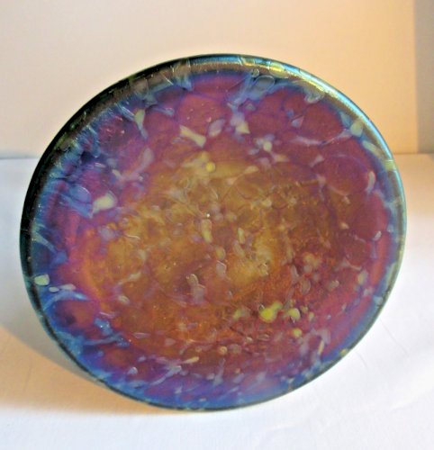 Vase Art Nouveau en verre iridescent multicolore, Loetz Kralik, 24 cm