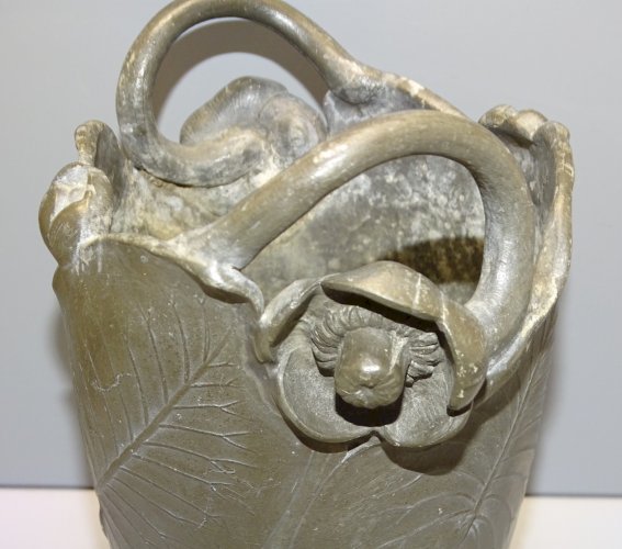 -VASE ART NOUVEAU ETAIN signé WEDYCK? avec OXYDATIONS COLLECTION  CIRCA 1900   D