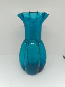 blue vase with handkerchief neck in Legras Clichy style in good condition