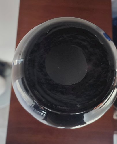 Vase bombé tricolore en verre épais