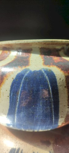 Vase Boule en Grès pyrité signé