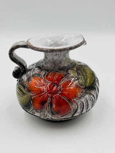 Vase Boule Flower Power – Céramique Italienne Vintage (Style Brutaliste)