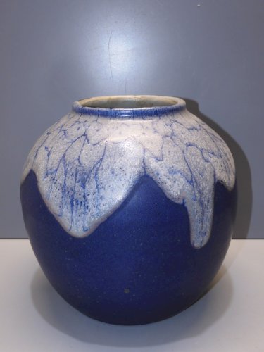 -VASE BOULE LEON POINTU GRES de PUISAYE  ART DECO CERAMIQUE  COLLECTION XXe   D