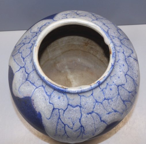-VASE BOULE LEON POINTU GRES de PUISAYE  ART DECO CERAMIQUE  COLLECTION XXe   D