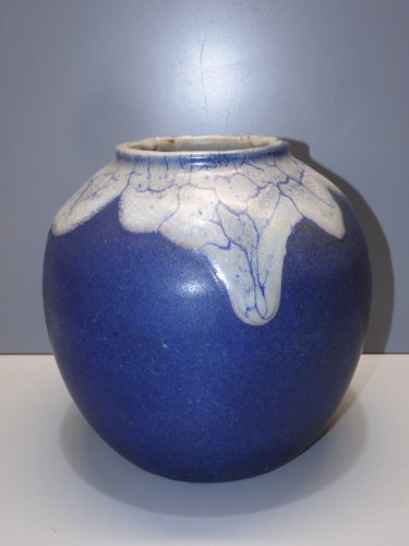 -VASE BOULE LEON POINTU GRES de PUISAYE  ART DECO CERAMIQUE  COLLECTION XXe   D