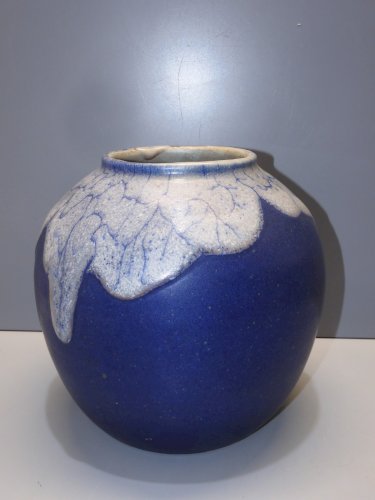 -VASE BOULE LEON POINTU GRES de PUISAYE  ART DECO CERAMIQUE  COLLECTION XXe   D