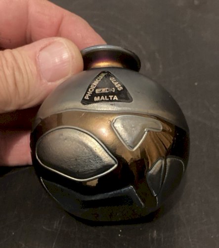 vase boule  miniature verre Phoenician Malta Glass artisanat verrerie