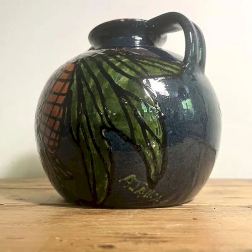Vase boule terre cuite vernissée