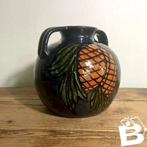 Vase boule terre cuite vernissée
