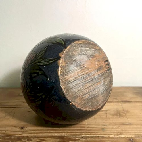 Vase boule terre cuite vernissée
