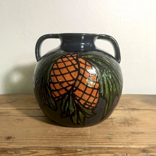 Vase boule terre cuite vernissée