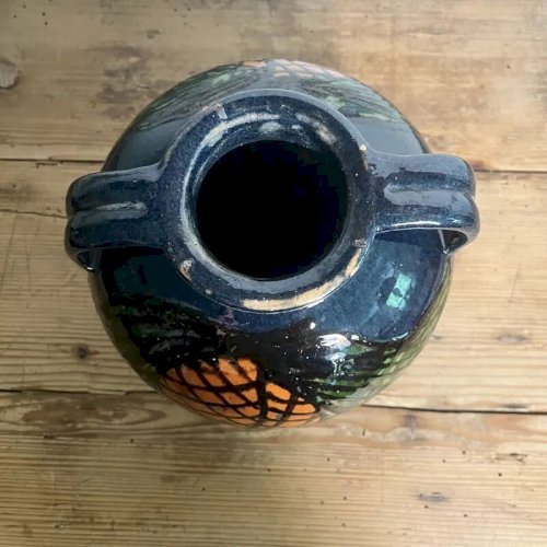 Vase boule terre cuite vernissée